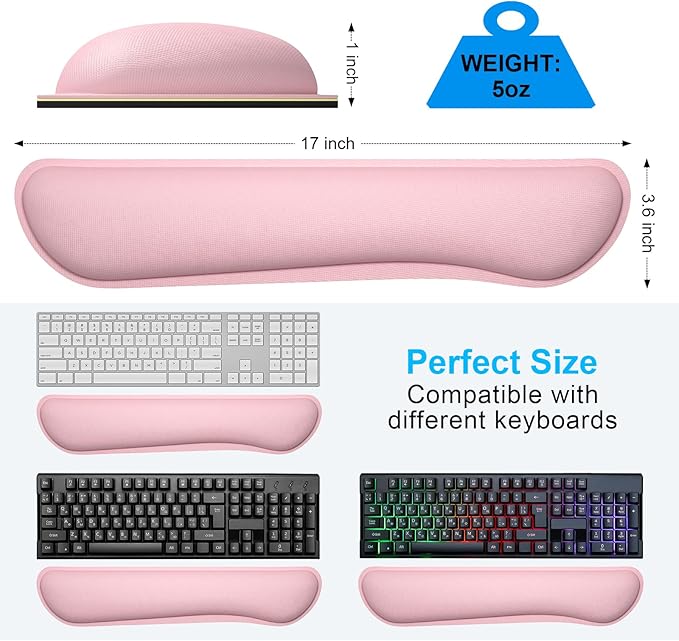 Dapesuom Enlarge Keyboard Wrist Rest, Cute Memory Foam Keyboard Wrist Cushion - Image 6
