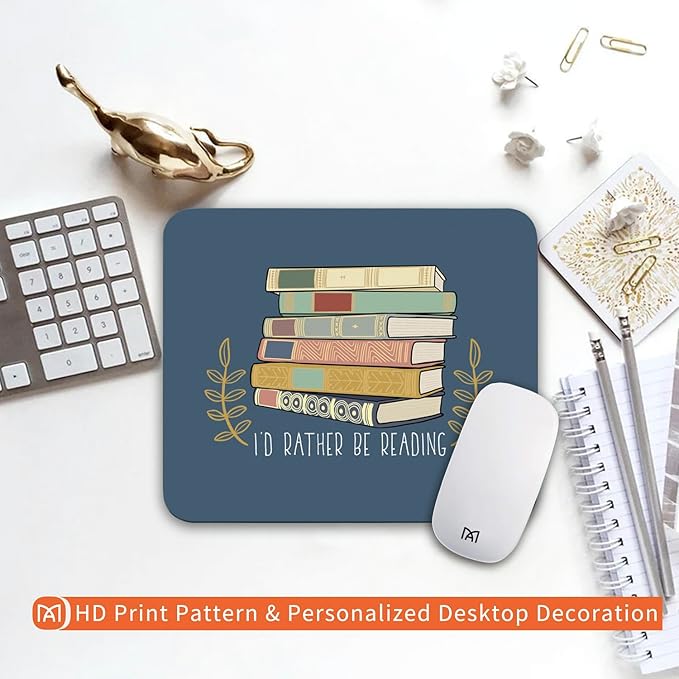 Square Mouse Pad Books, Personalized Premium-Textured Custom Mouse Mat Design - Image 6