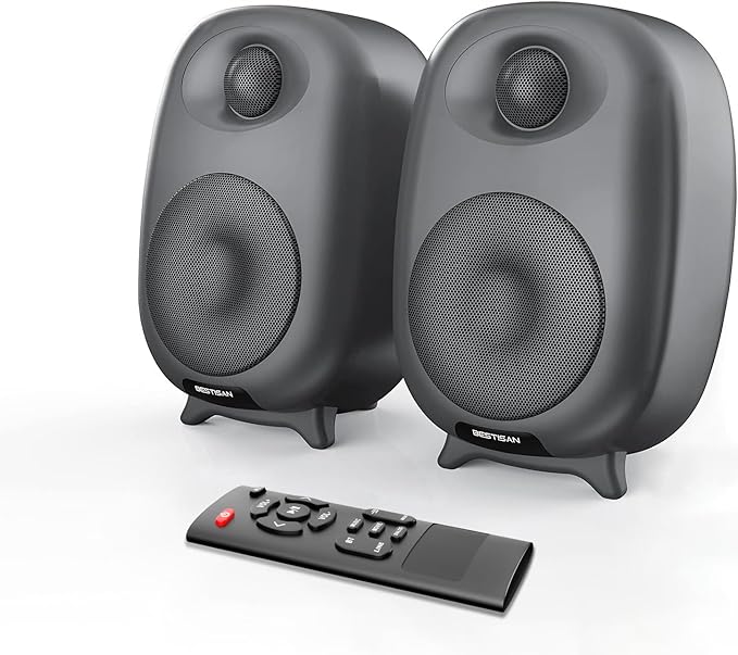 BESTISAN Bookshelf Speakers, 60 Watt Powered Studio Monitor Speaker by BESTISANAudioSpeakers