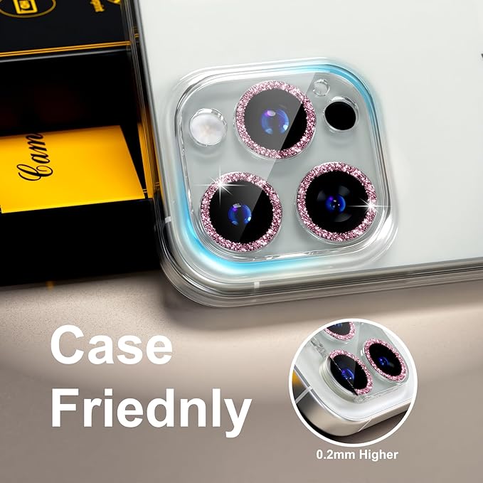 beuxece for 6 Pack iPhone 15 Pro/iPhone 15 Pro Max Camera Lens Protector 9H - Image 5