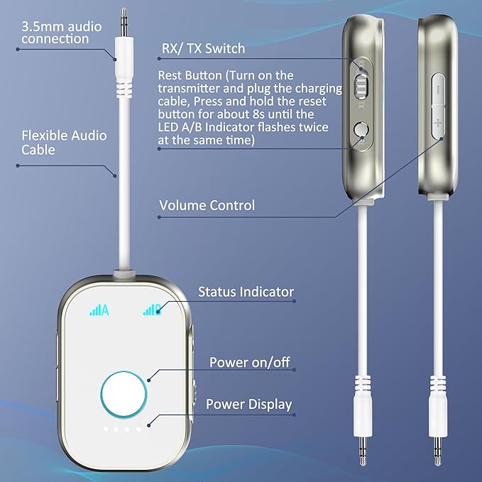 Bluetooth Transmitter Receiver, 2-in1 Wireless Adapter - Image 7