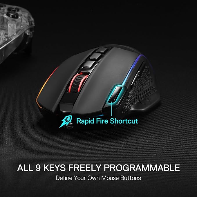 Redragon M991 Wireless Gaming Mouse, 26000 DPI 3-Mode Gamer Mice w/Rapid Fire - Image 4