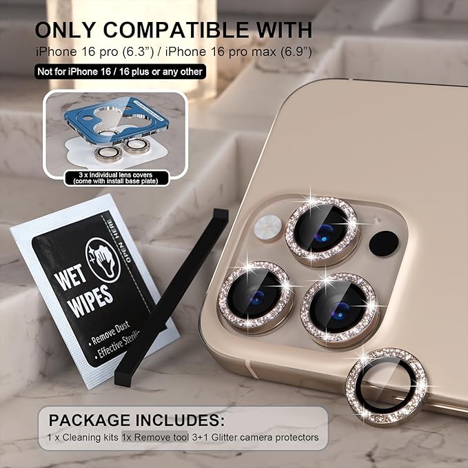 Choiche Compatible for iPhone 16 Pro/iPhone 16 Pro Max Camera Lens Protector - Image 2