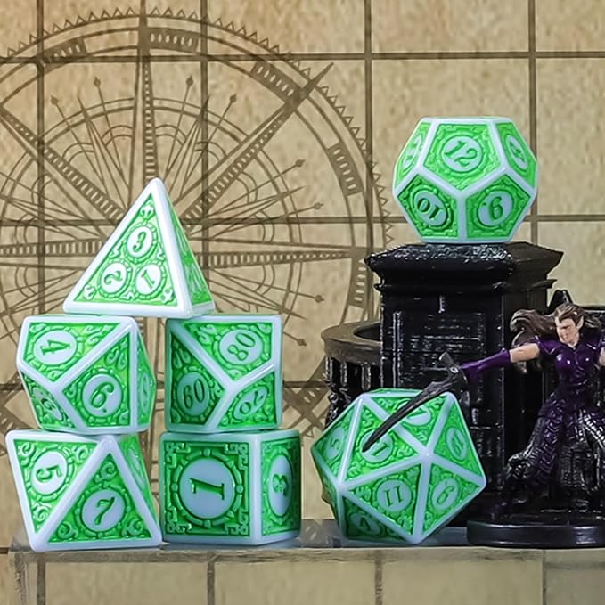 CiaraQ DND Dice with 5 Pouches, 5 Sets of Retro Polyhedral Dice - Image 9