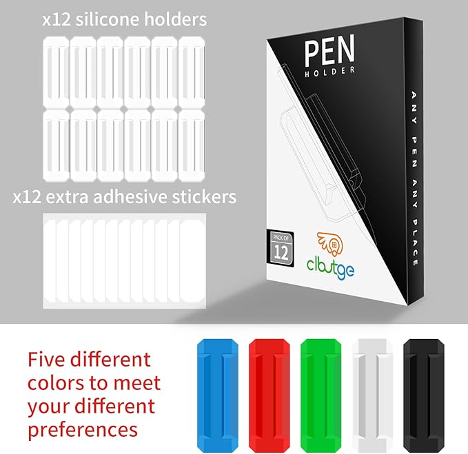 12 Pack Pen Holder for Desk, Silicone Pencil Holder - Image 3