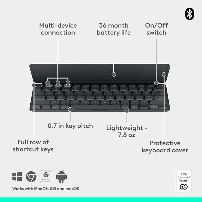 Logitech Keys-to-GO 2 Portable Bluetooth Tablet Keyboard - Image 6