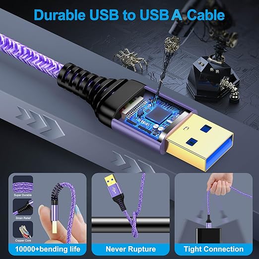 USB to USB, USB3.0 Cable 6FT Male to Male USB Cable, 3 Pack Double Ended USB3.0 - Image 6