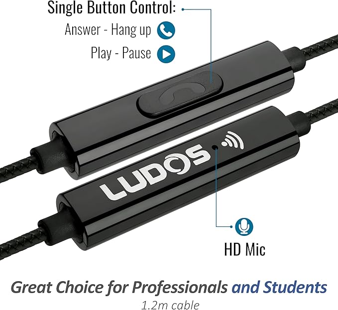 LUDOS Clamor Wired Earbuds in-Ear Headphones, 5 Years Warranty, Earphones - Image 2