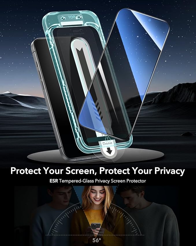ESR 3 Pack for iPhone 16 / iPhone 15 Privacy Screen Protector, Anti-spy - Image 2