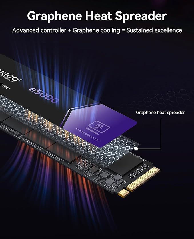 ORICO e5000 1TB SSD M.2 NVMe 2280 PCIe Gen4 5100MB/s Internal Solid State Drive - Image 6