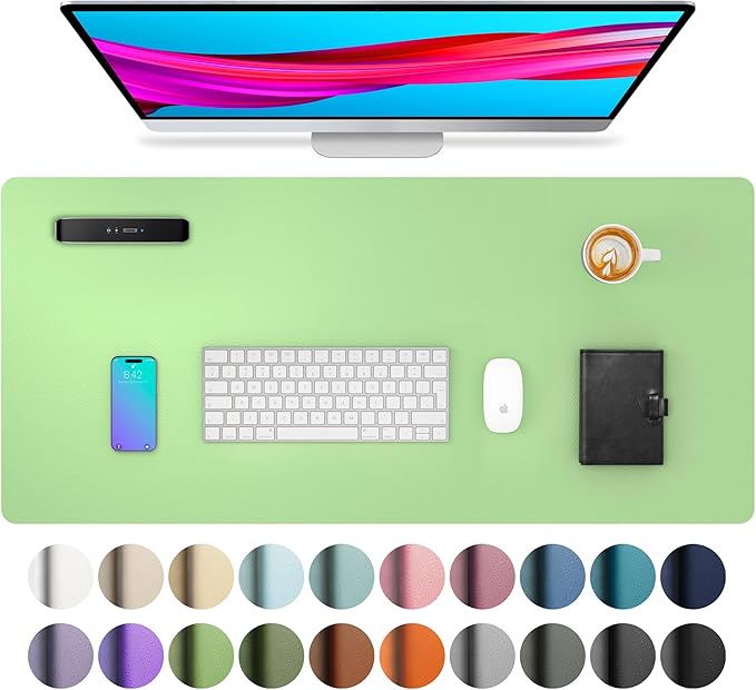 Aothia Leather Desk Pad Protector, Mouse Pad, Office Desk Mat, Non-Slip PU by Aothia