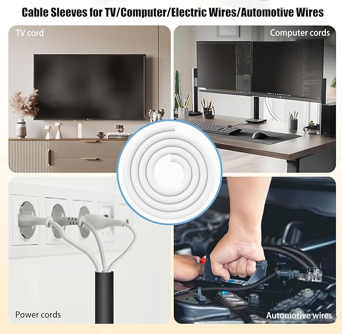 Cord Protectors from Pets No Chew, 3/8 inch 10ft Wire Protector Cord Covers - Image 5