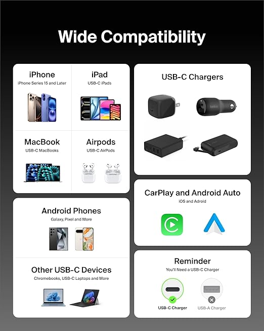Belkin USB C to USB C Cable 2-Pack, 60W - Image 5