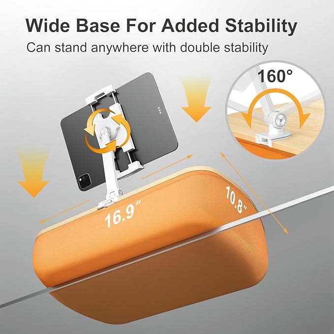 Cozy Kindle Pillow Stand with 360° Adjustable Tablet Holder, Wooden Panel - Image 6