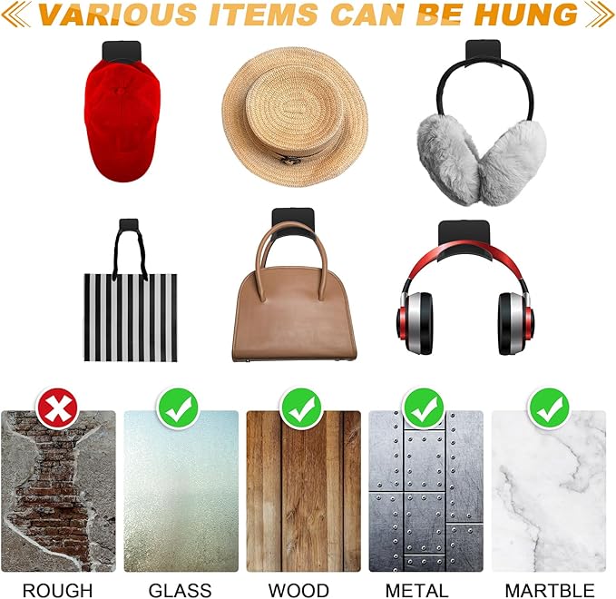 12 Pcs Headphone Wall Hangers Adhesive Gaming Headset Holder Hooks - Image 4