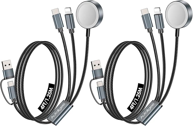 2Pack 4FT Upgraded 3 in 2 Multi Charging Cable by Autallgee