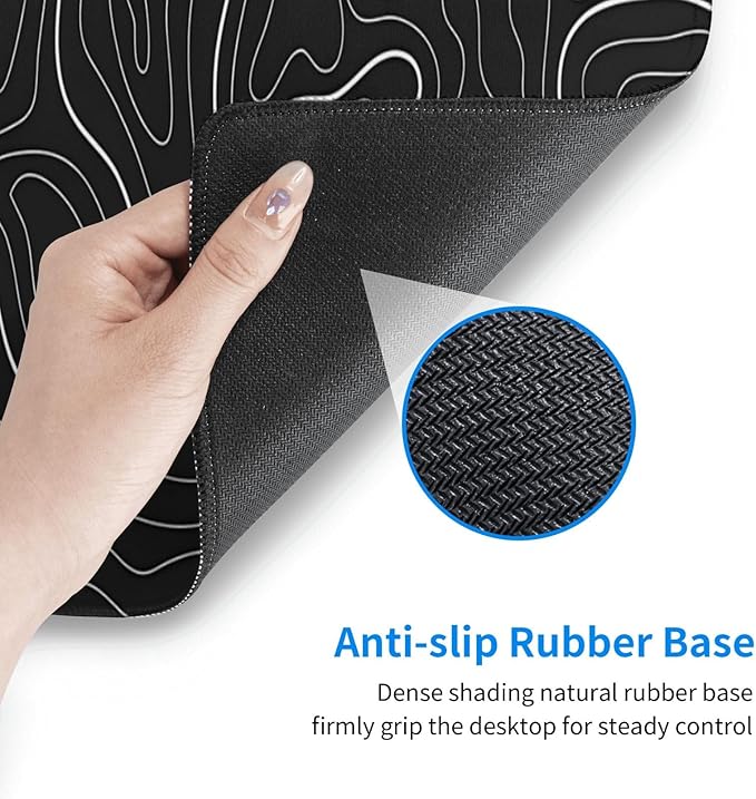 Topographic Contour Extended Big Mouse Pad Large, Gaming Mouse Pad Desk Pad - Image 7