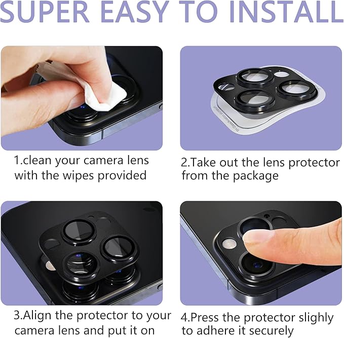 2 Pack Camera Lens Protector for iPhone 14 Pro/iPhone 14 Pro Max, AR Tempered - Image 6