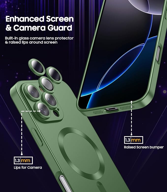 Magnetic for iPhone 16 Pro Case Slim Soft Silicone Bumper Shockproof Metallic - Image 4