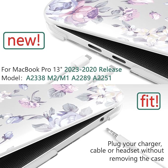 TWOLSKOO Compatible with MacBook Pro 13 inch Case 2023-2016 A2338 M2/M1 A2251 - Image 2