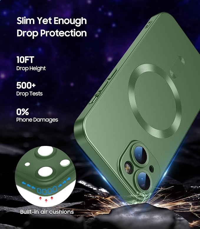 Magnetic for iPhone 13 Case Slim Soft Silicone Bumper Shockproof Metallic - Image 5