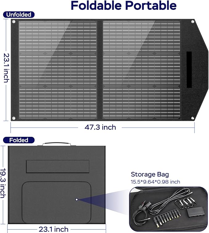 MARBERO 100W Portable Solar Panel 100 Watt Foldable Solar Panel Charger - Image 6