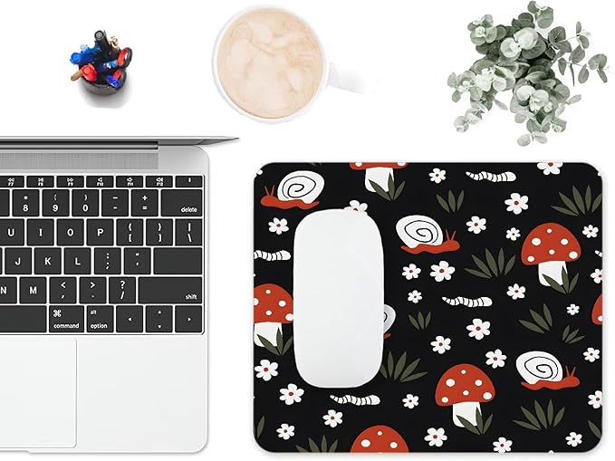 Mouse Pad, Cute Abstract Art Red Mushroom Mouse Pads - Image 6
