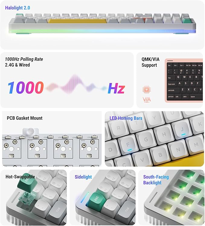 nuphy Halo96 V2 Wireless Mechanical Keyboard, Gasket Structure, 96% Hot - Image 5