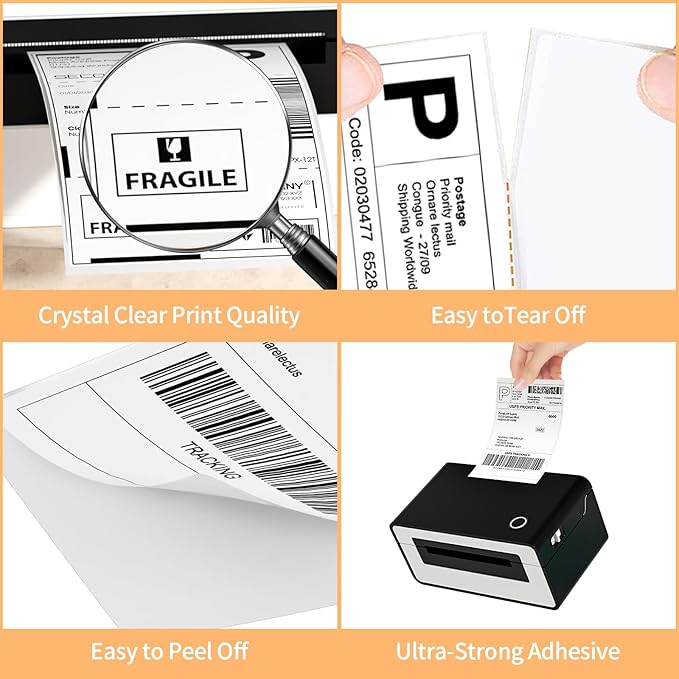 6 Rolls 4" x 6" Direct Thermal Printer Label, 250 Labels/Roll, Total 1500 - Image 4