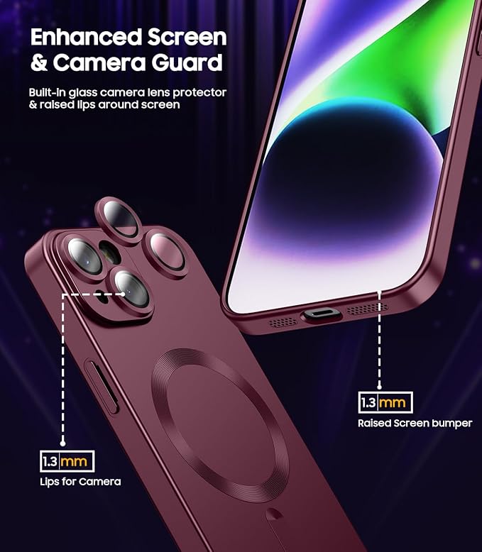 Magnetic for iPhone 14 Case Slim Soft Silicone Bumper Shockproof Metallic - Image 4