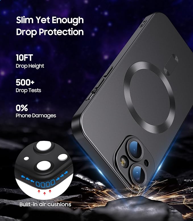 Magnetic for iPhone 14 Plus Case Slim Soft Silicone Bumper Shockproof Metallic - Image 4