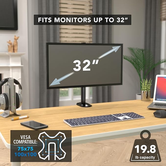 Mount-It! Single Monitor Desk Mount – Computer Screen Stand - Image 6