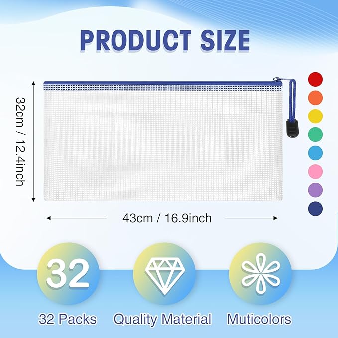Jetec 32 Pcs Mesh Zipper Bags Toy Storage Bikini Organizer Bag Bolsas Para - Image 2