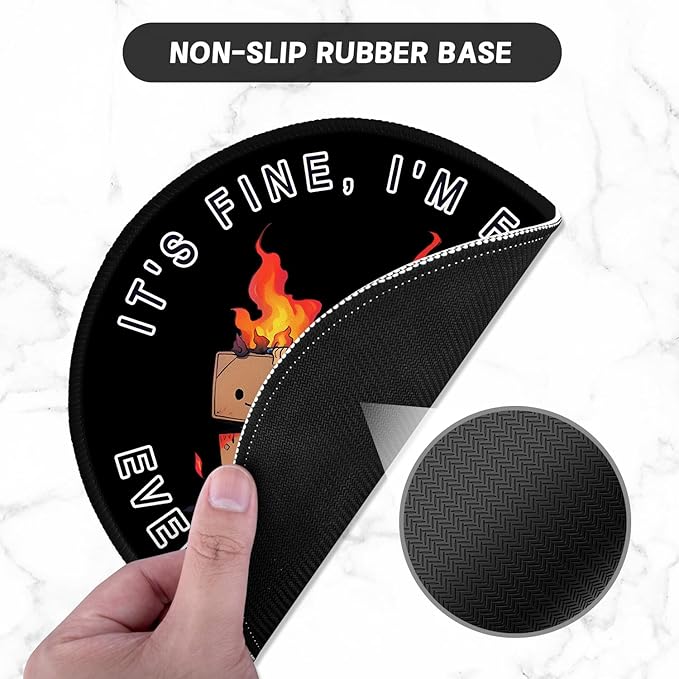 ITNRSIIET Round Mouse Pad with Stitched Edge Premium-Textured Waterproof - Image 3