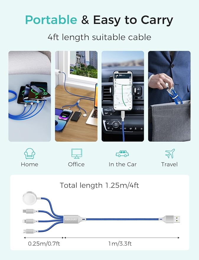 2Pack Travel Essentials Multi Charging Cable - Image 5