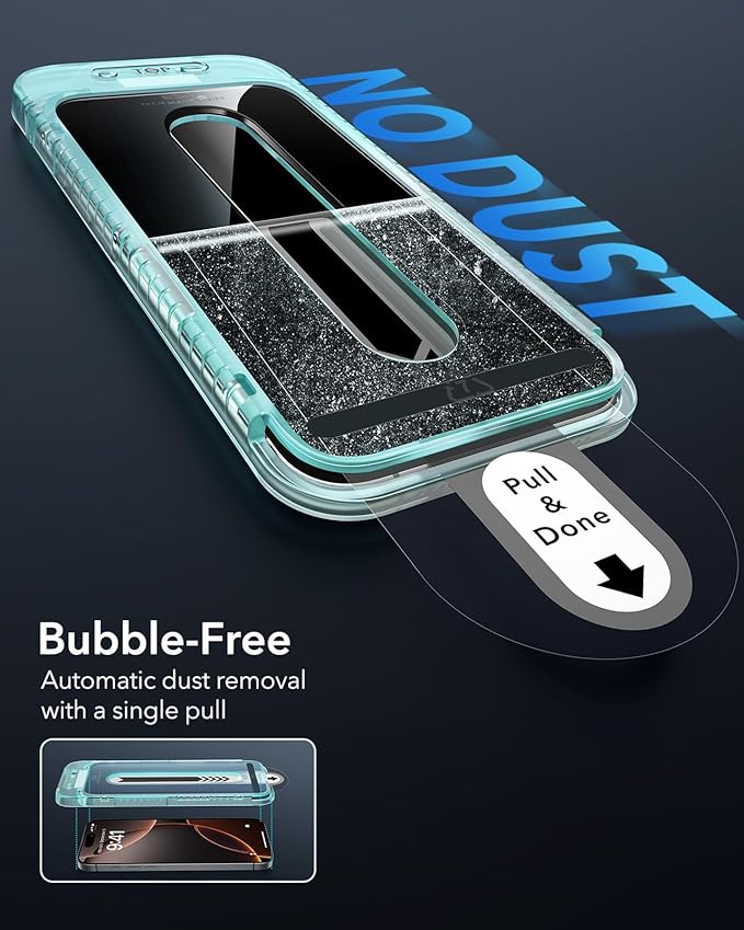 ESR 3 Pack for iPhone 16 Pro Max Screen Protector, Tempered Glass Film - Image 4