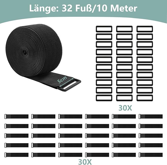 2In x 32Ft Cable Straps Heavy Duty - Image 2