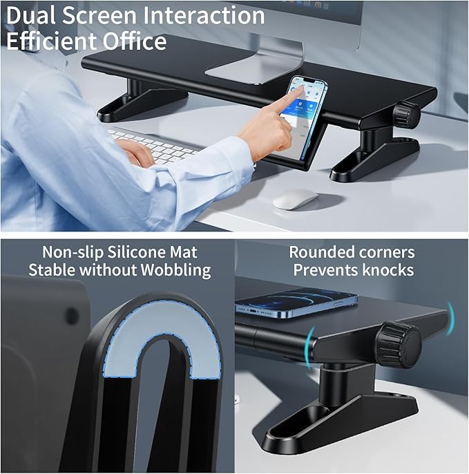 Computer Monitor Stand Riser for Desk, 4.5-6.3 Inches Freely Height Adjustable - Image 4