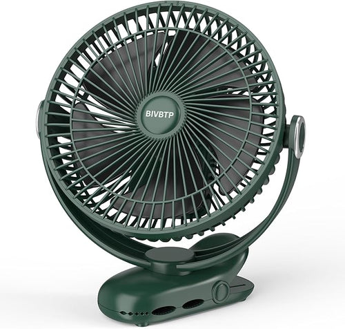 12000mAh Clip on Fan 30H Longest Runtime, 8in Portable Fan Rechargeable by BIVBTP