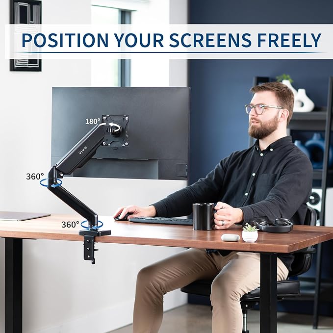 VIVO Single 17 to 32 inch Monitor Height Adjustable Counterbalance Mechanical - Image 4