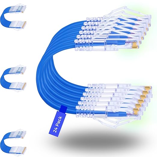Rapink Patch Cables Cat6/ Cat6a 2ft Slim, Cat6a Ethernet Patch Cable 10G Support by Rapink