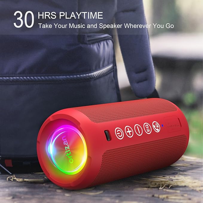 Ortizan Portable Bluetooth Speaker: IPX7 Waterproof, 24W Loud Sound, Deep Bass - Image 4