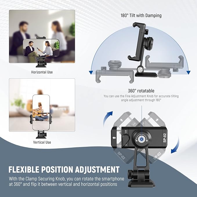 NEEWER Metal Phone Tripod Mount Adapter - Image 4