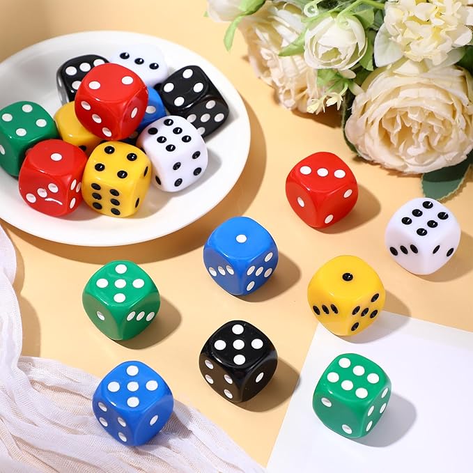 18 Pcs Casino Theme Party Dice Large Opaque Jumbo Acrylic D6 Dice - Image 4