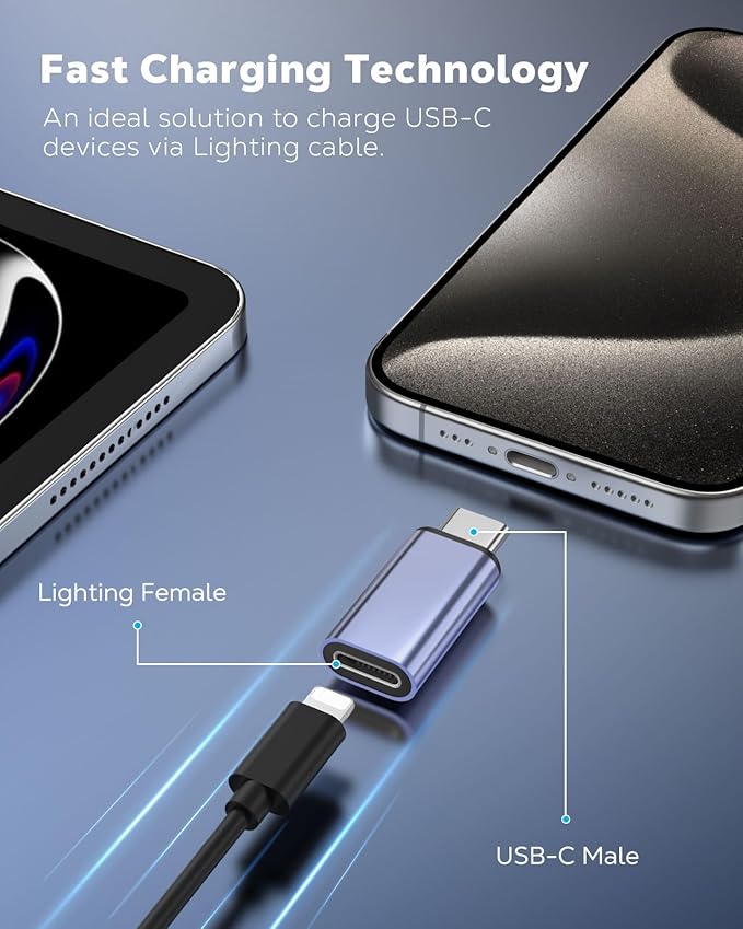MoKo Lightning to USB C Adapter 2Pack, NOT - Image 3