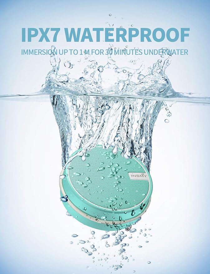 INSMY C12 IPX7 Waterproof Shower Bluetooth Speaker, Portable Small Speaker - Image 2