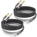 3.5mm to Dual 1/4 Adapter 1/8 to 6.35mm TS Mono Audio Cable Stereo Breakout by Yumiwoow