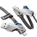 4-in-1 USB C Cable 45W 3FT Lightning Cable Fast Charging Flat Nylon Braided by Vexipia