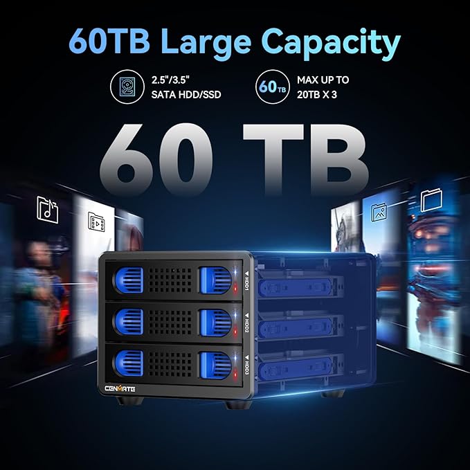 3 Bay 10Gbps Hard Drive Enclosure - Image 3