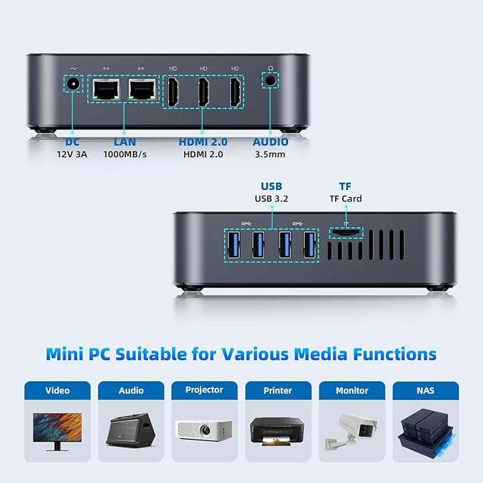 DreamQuest Mini PC W 11 Pro, Intel 12th Gen N95, 16GB RAM, 512GB SSD | Mini - Image 3